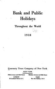 Cover of: Bank and Public Holidays  Throughout the World.