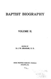 Cover of: Baptist biography