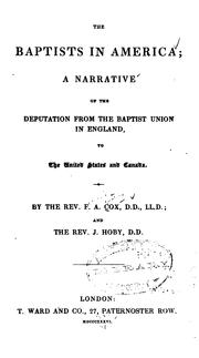 Cover of: The Baptists in America by Cox, F. A.