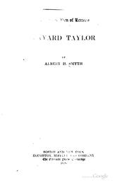 Cover of: Bayard Taylor by Albert Henry Smyth