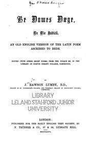 Cover of: Be domes dæge by J. Rawson Lumby, J. Rawson Lumby