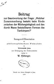 Beitrag zur beantwortung der frage by Wilhelm Kleberger