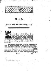 Cover of: Bemerkungen einer Reise im Russischen Reich im Jahre 1772, [in den Jahren 1773 und 1774]