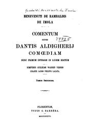 Cover of: Benvenuti de Rambaldis de Imola Comentum super Dantis Aldigherij Comoediam: nunc primum integre in lucen editum