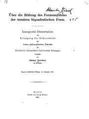 Cover of: Über die Bildung des Formensystems der ternären Biquadratischen formen ... by Emmy Noether