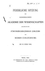 Cover of: Über die griechischen papyri erzherzog Rainer.: Vortrag gehalten in der feierlichen sitzung der Kais. akademie der wissenschaften am 10. märz, 1886