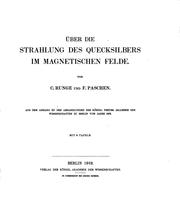 Cover of: Über die strahlung des quecksilbers im magnetischen felde.