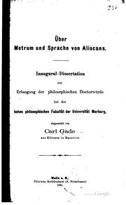 Cover of: Über Metrum und Sprache von Aliscans. by Carl Gade