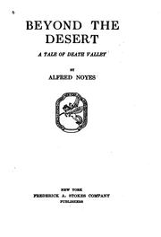 Cover of: Beyond the desert: a tale of Death Valley