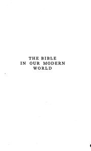 Cover of: The Bible in our modern world