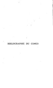 Cover of: Bibliographie du Congo, 1880-1895.