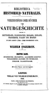 Cover of: Bibliotheca historico-naturalis. by Wilhelm Engelmann
