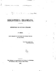 Cover of: Bibliotheca Érasmiana.