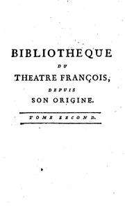 Bibliotheque du Théatre François by La Vallière, Louis César de La Baume Le Blanc duc de
