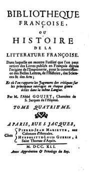 Cover of: Bibliothèque françoise, ou Histoire de la littérature françoise ... des livres, publiés en françois, depuis l'origine de l'imprimerie ...