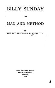 Cover of: Billy Sunday, the man and method