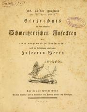 Verzeichniss der ihm bekannten Schweizerischen Inseckten by Johann Caspar Füssli