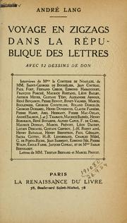 Cover of: Voyage en zigzags dans la république des lettres.: Avec 52 dessins de Don.