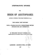 Cover of: Aristophanous Ornithes.: The Birds of Aritophanes