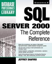 Cover of: SQL Server 2000 by Jeremy Shapiro, Jeremy Shapiro
