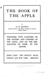 Cover of: The book of the apple by Thomas, H. H.