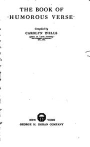 Cover of: The book of humorous verse by Carolyn Wells