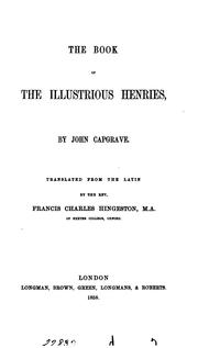 Cover of: book of illustrious Henries