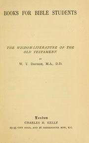 Cover of: The wisdom-literature of the Old Testament by W. T. Davison