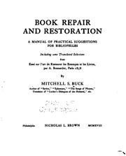 Cover of: Book repair and restoration: a manual of practical suggestions for bibliophiles