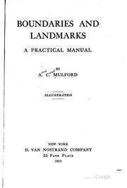 Cover of: Boundaries and landmarks: a practical manual