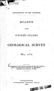 Cover of: Boundaries of the United States and of the several states and territories, with an outline of the history of all important changes of territory.