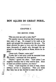 Cover of: boy allies in great peril, or, With the Italian Army in the Alps