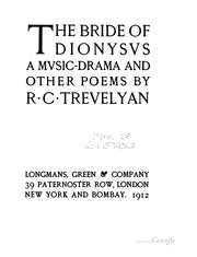 Cover of: The bride of Dionysvs: a mvsic-drama