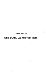 Cover of: British Columbia and Vancouver's Island by Duncan George Forbes Macdonald