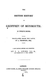 Cover of: The British history of Geoffrey of Monmouth