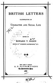 Cover of: British letters illustrative of character and social life