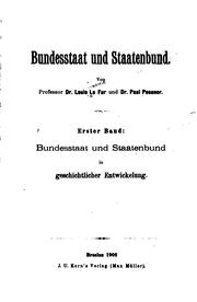 Cover of: Bundesstaat und staatenbund.