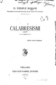 Cover of: Calabresismi ...