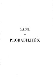 Cover of: Calcul des probabilités by Joseph Bertrand