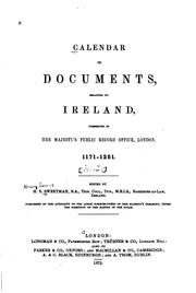 Cover of: Calendar of documents, relating to Ireland by Great Britain. Public Record Office