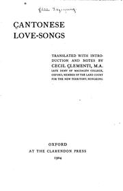 Cover of: Cantonese love songs