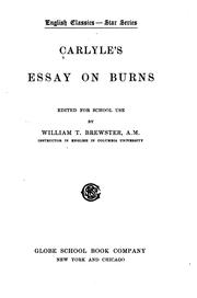 Carlyle's essay on Burns by Thomas Carlyle