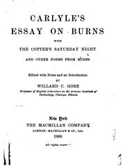 Cover of: Carlyle's Essay on Burns by Thomas Carlyle