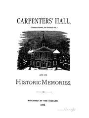 Cover of: Carpenters' hall by Carpenters' company of the city and county of Philadelphia