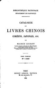 Cover of: Catalogue de livres chinois