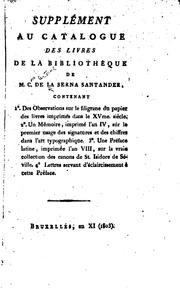 Cover of: Catalogue des livres de M. C. de La Serna Santander by Charles Antoine de La Serna Santander
