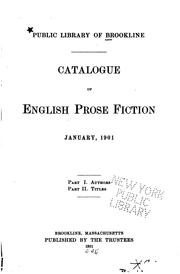 Cover of: Catalogue of English prose fiction.