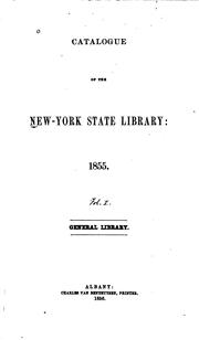 Cover of: Catalogue of the New York state library: 1855.