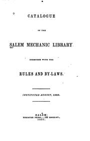 Cover of: Catalogue of the Salem mechanic library by Salem Mechanic Library.