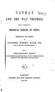 Cover of: Cathay and the way thither